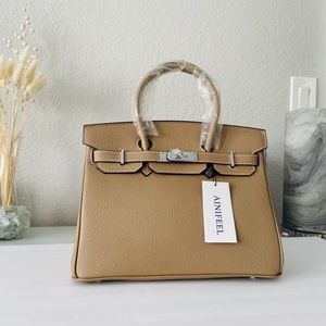 Leather Handbag, Top handle